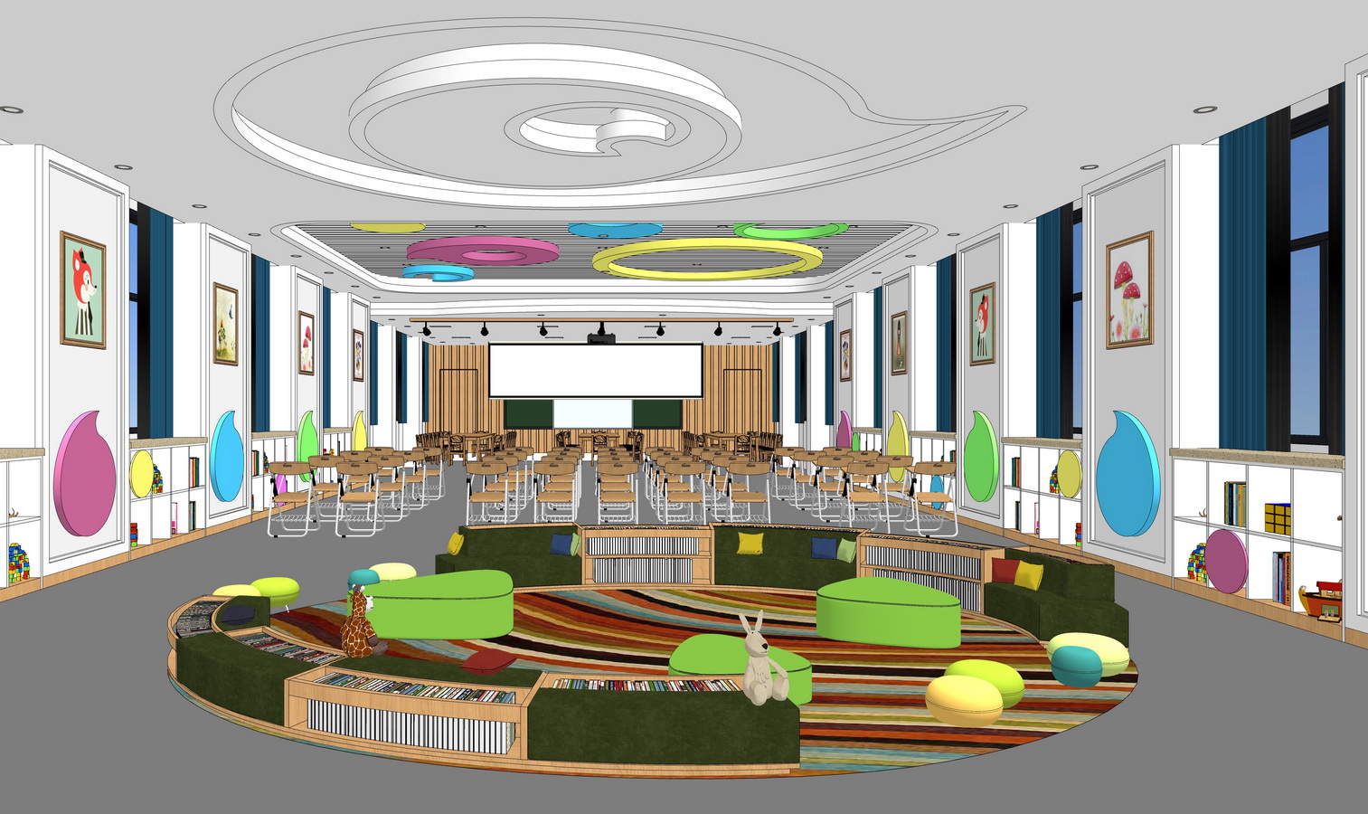 幼儿园教室su模型