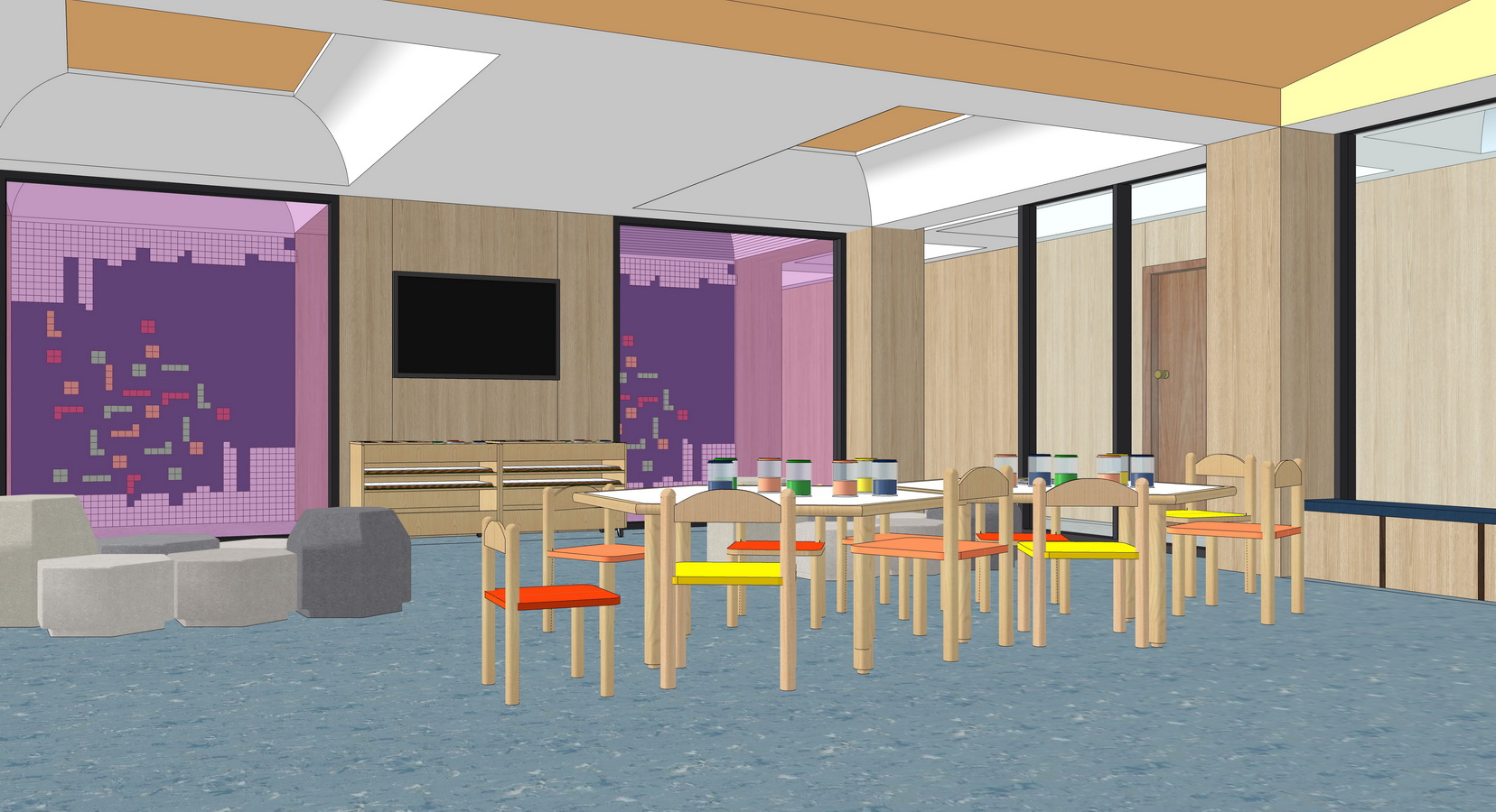 幼儿园教室su模型