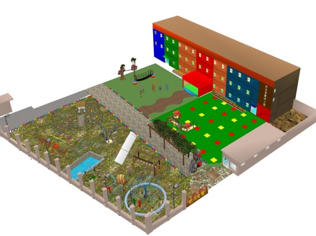 幼儿园景观SU模型