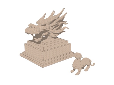 龙雕塑SU模型