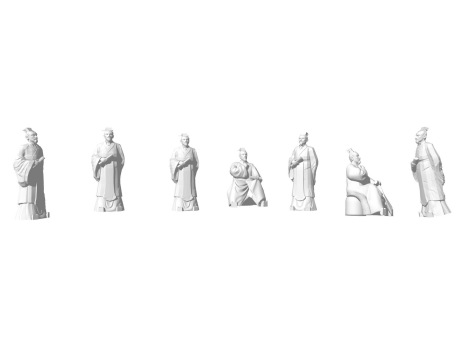 古代人物雕塑SU模型