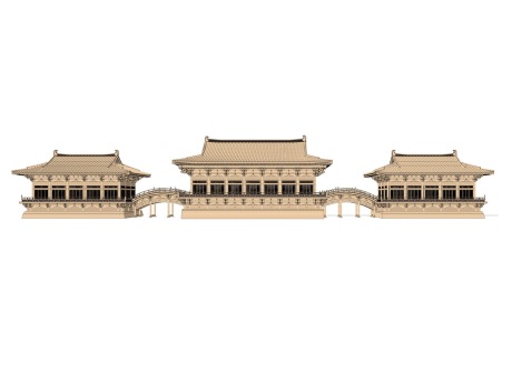 重檐歇山顶中式古建筑SU模型