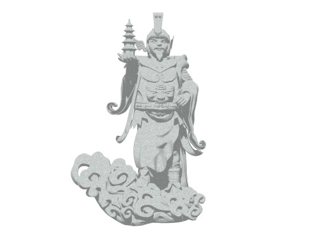 托塔天王雕塑SU模型