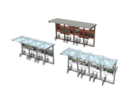 自行车停车架SU模型