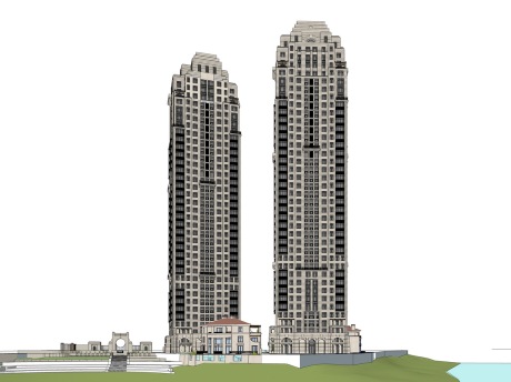 新古典超高层住宅SU模型
