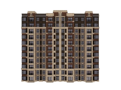 褐石小高层住宅SU模型