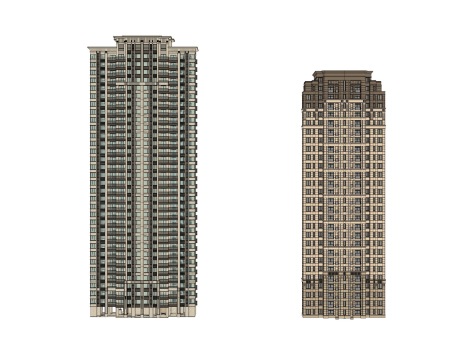 新古典高层住宅SU模型