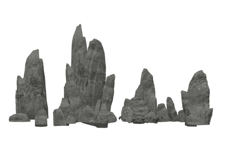 石头假山SU模型