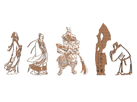 中式人物雕塑SU模型