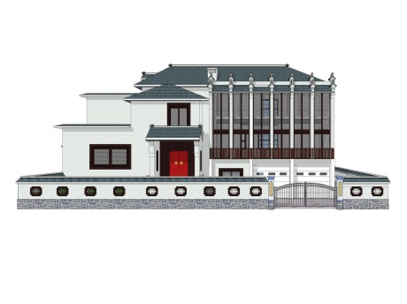 中式别墅SU模型