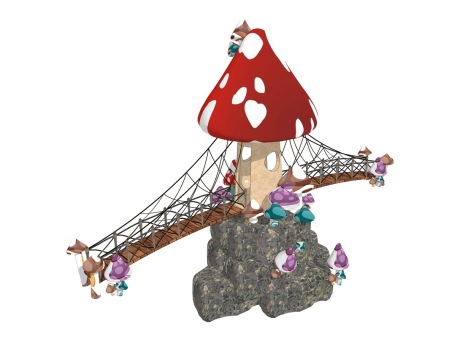 儿童蘑菇小品SU模型