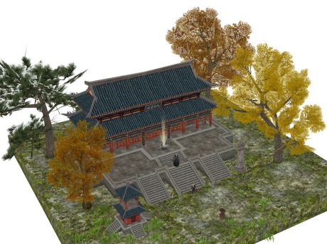 古建寺庙SU模型