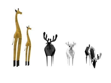 鹿雕塑SU模型