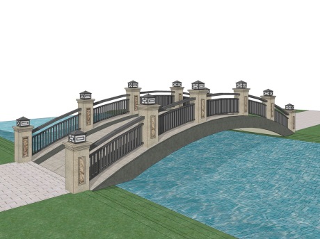 欧式拱桥SU模型