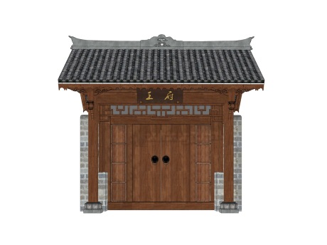 中式院门SU模型