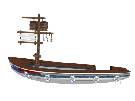 小船指示牌SU模型
