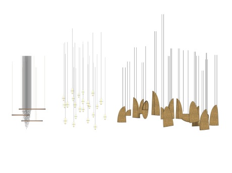 现代大堂吊灯组合SU模型