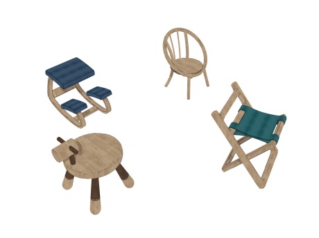 现代休闲椅子组合SU模型