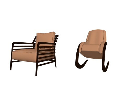现代休闲椅子组合SU模型