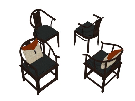 中式圈椅组合SU模型
