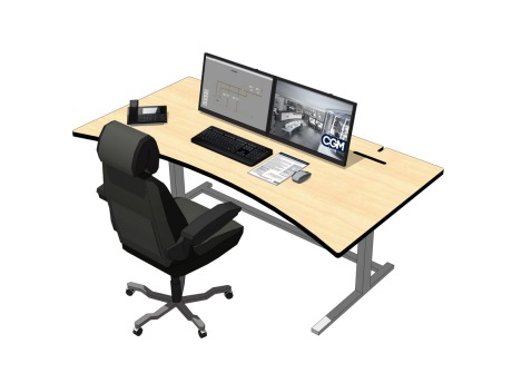现代电脑桌椅SU模型