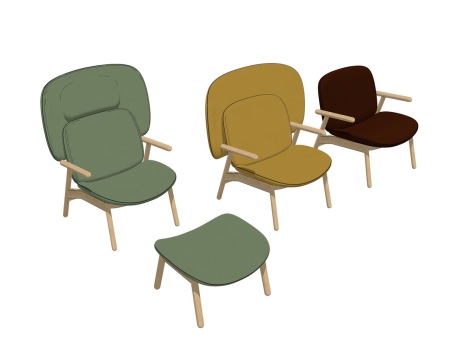 现代单人沙发椅组合SU模型
