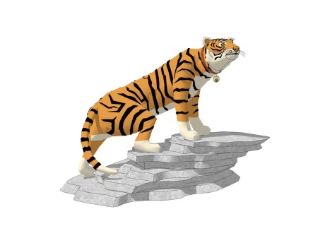 老虎雕塑SU模型
