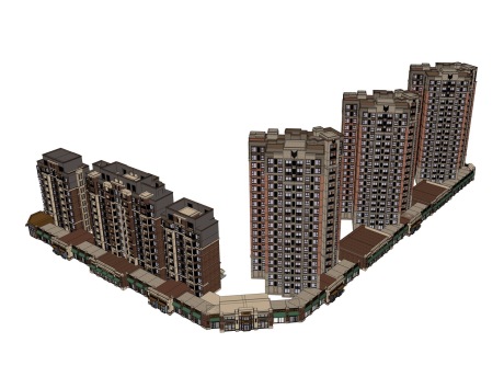 新古典高层住宅+商业SU模型