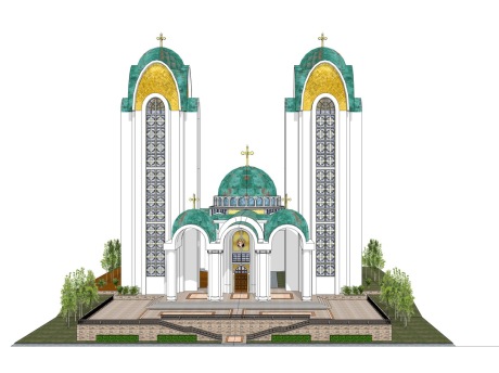 欧式教堂SU模型