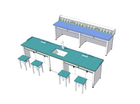 实验桌椅SU模型