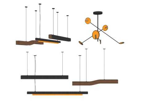 现代吊灯组合SU模型