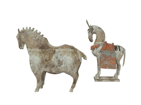 新中式古代陶马摆件SU模型