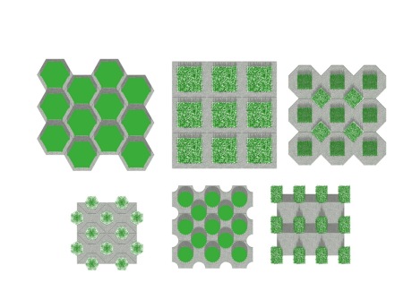 现代植草砖SU模型