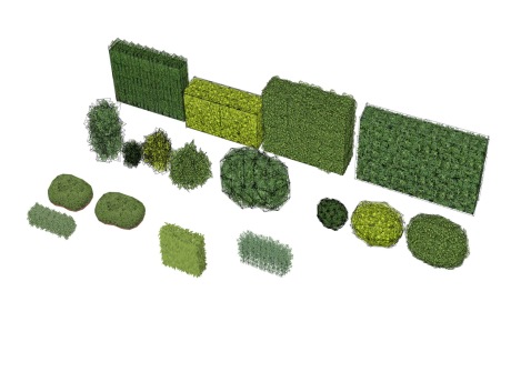 灌木绿篱SU模型