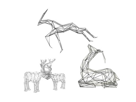 镂空鹿雕塑SU模型