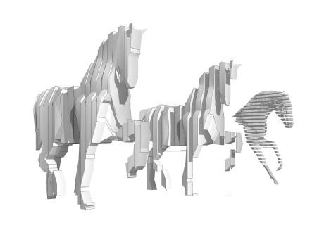 马雕塑SU模型