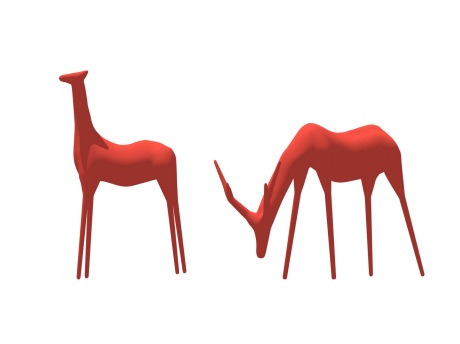长颈鹿雕塑SU模型