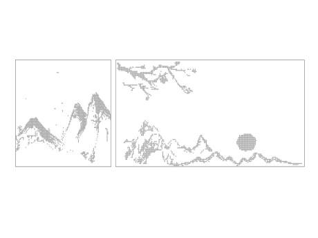 中式钢珠山水景墙SU模型