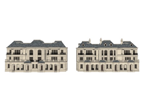 法式联排别墅SU模型