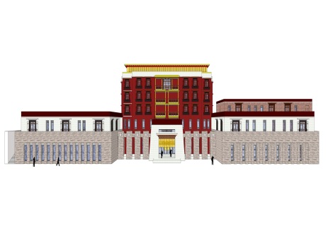 藏式酒店SU模型