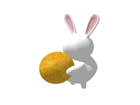 抱月亮兔子雕塑SU模型