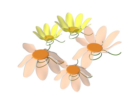 花朵雏菊雕塑SU模型