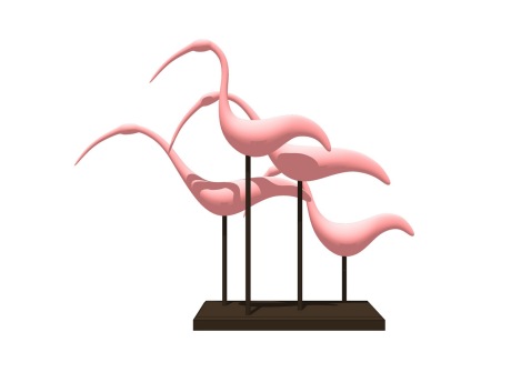 火烈鸟雕塑SU模型