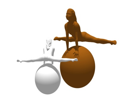 现代体操运动员雕塑摆件SU模型