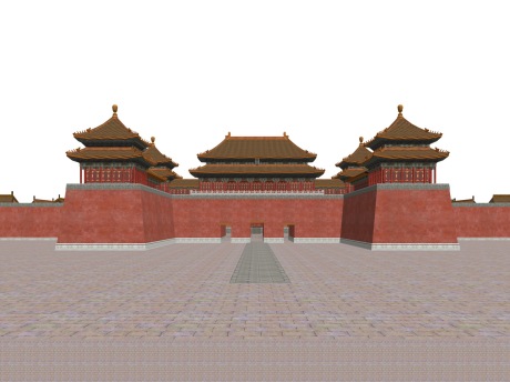 北京故宫紫禁城明清皇宫太和殿SU模型