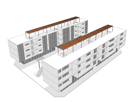 现代多层住宅SU模型