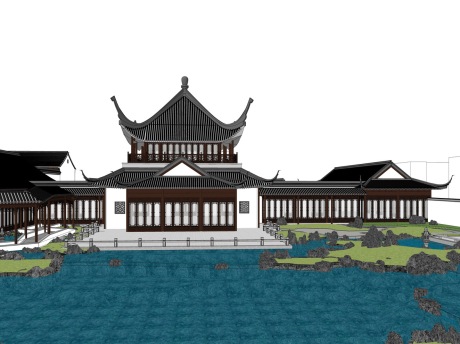 中式古建会所SU模型