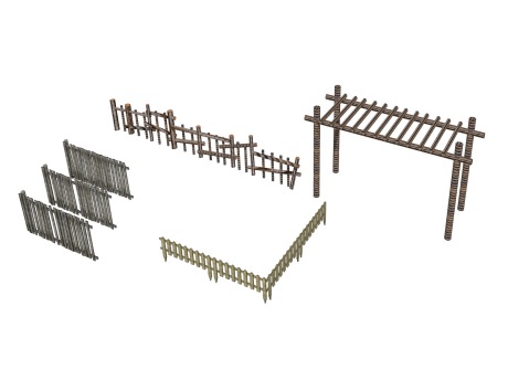 围栏木栅栏SU模型
