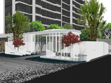 杭州未来城售楼部景观SU模型