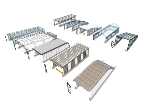 地下车库出入口雨棚SU模型